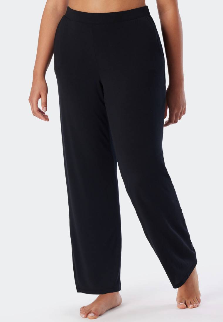 Schiesser Loungehose lang Modal Marlene-Schnitt schwarz - Mix+Relax Letzte 2 Tage