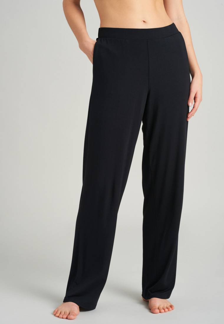 Schiesser Loungehose lang Modal Marlene-Schnitt schwarz - Mix+Relax Letzte 2 Tage