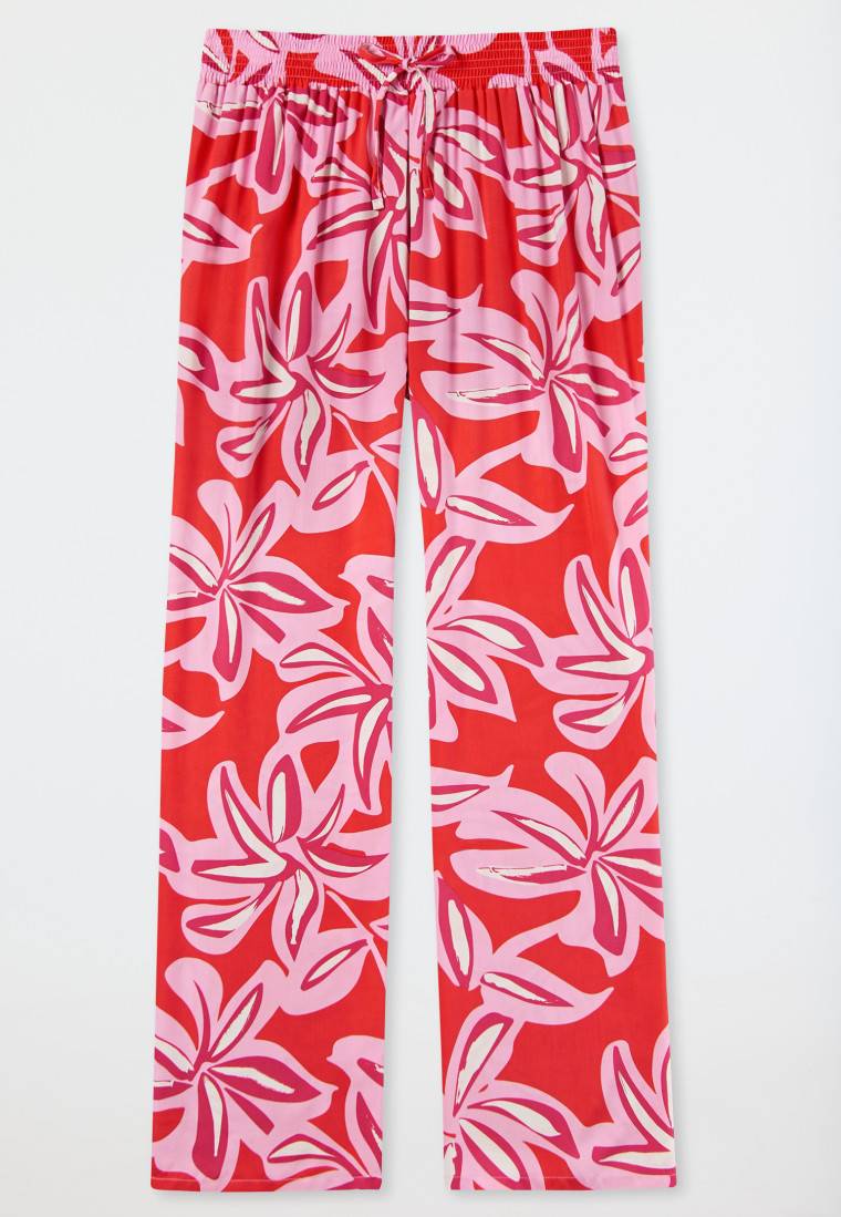 Schiesser Loungehose lang Viskose Blumenprint multicolor - Mix+Relax Zeitbegrenzte Promotion