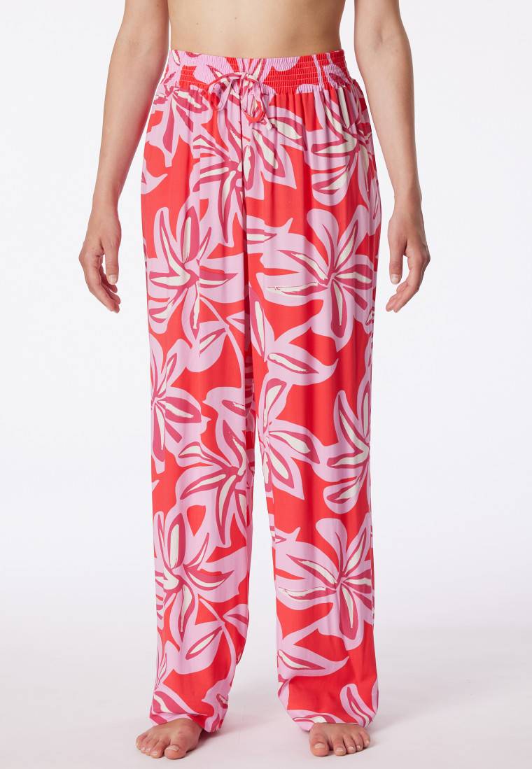 Schiesser Loungehose lang Viskose Blumenprint multicolor - Mix+Relax Zeitbegrenzte Promotion