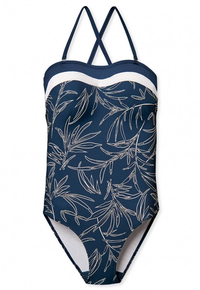 Schiesser Bandeau-Badeanzug variable Träger Softcups mit Support multicolor - Aqua Ocean Swim Bis zu 65% Rabatt