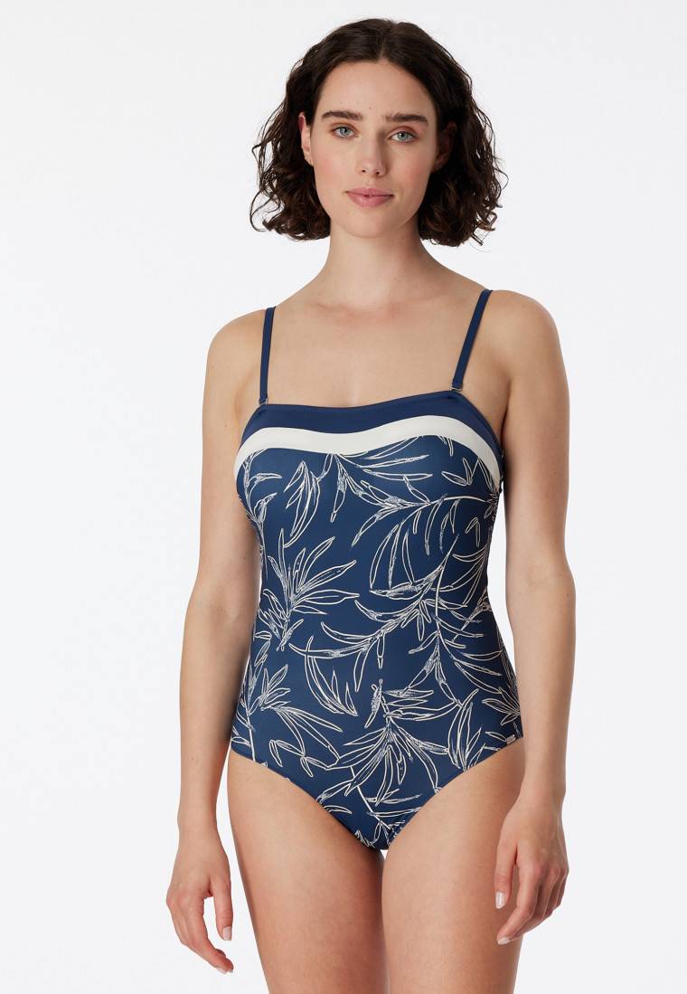 Schiesser Bandeau-Badeanzug variable Träger Softcups mit Support multicolor - Aqua Ocean Swim Bis zu 65% Rabatt