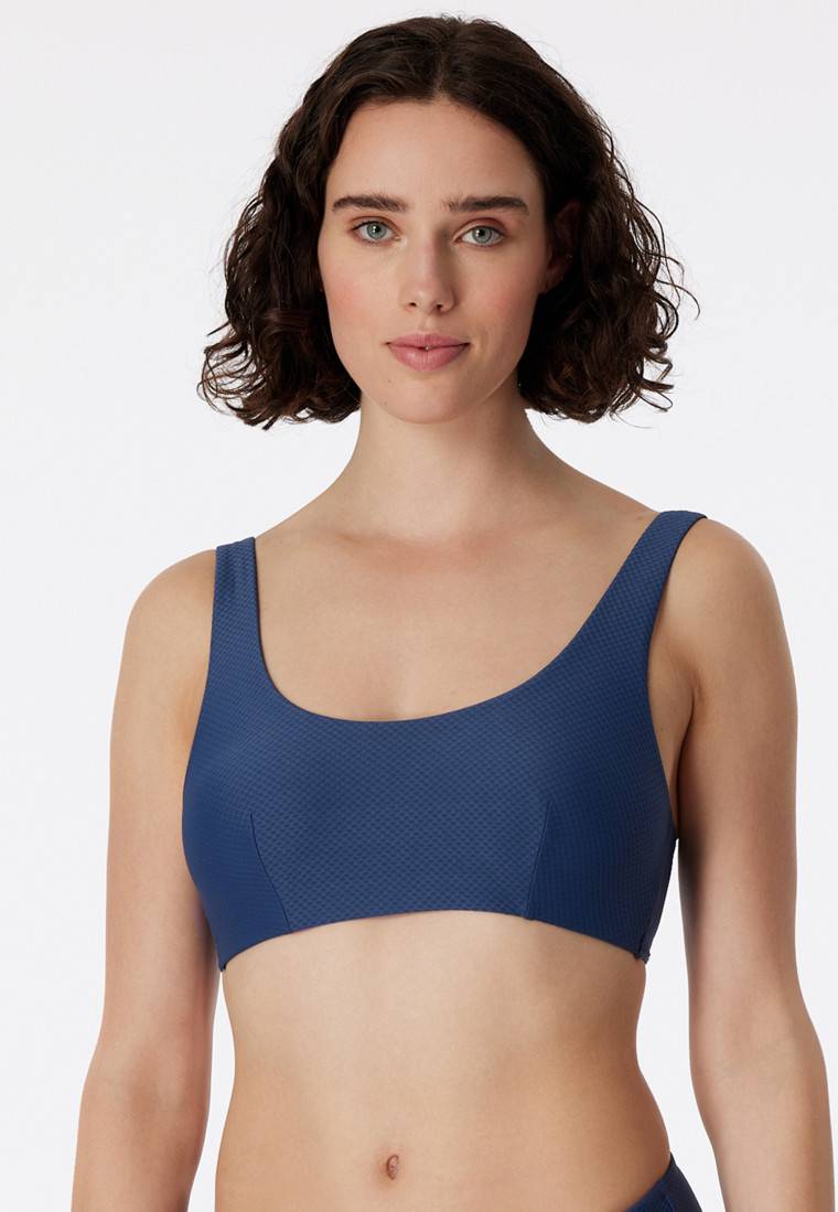 Schiesser Bikini Bustier-Top herausnehmbare Pads blau - Aqua Mix & Match Super Rabatt