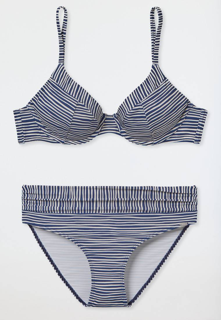 Schiesser Bügel-Bikini verstellbare Träger Midi-Slip mehrfarbig gestreift - Ocean Dive Riesige Rabatte