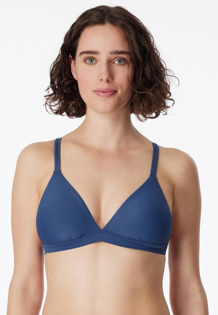 Schiesser Bikini Triangel-Top herausnehmbare Pads variable Träger blau - Aqua Mix & Match Fabrikladen