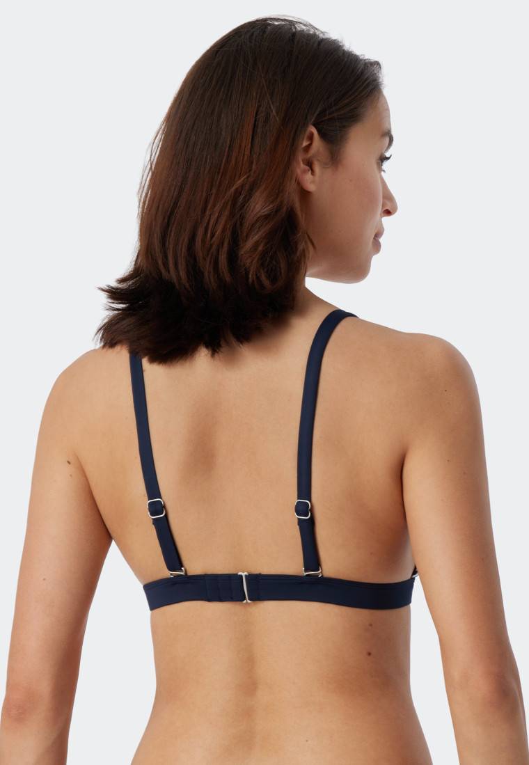 Schiesser Bikini Triangel-Top herausnehmbare Cups variable Träger Streifen dunkelblau - Mix & Match Reflections Black Friday Preise