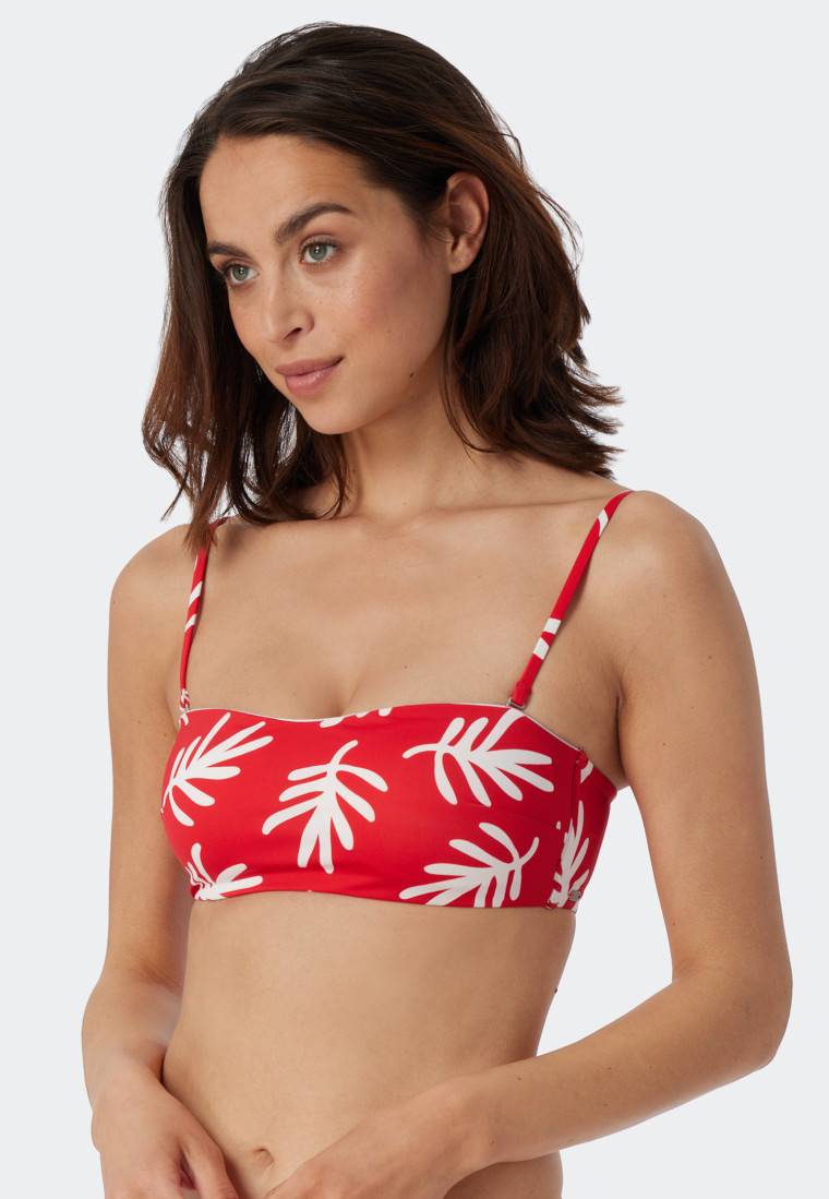 Schiesser Bandeau Bikini-Top gefüttert Softcups variable Träger Korallen rot - Mix & Match Coral Life Im Verkauf
