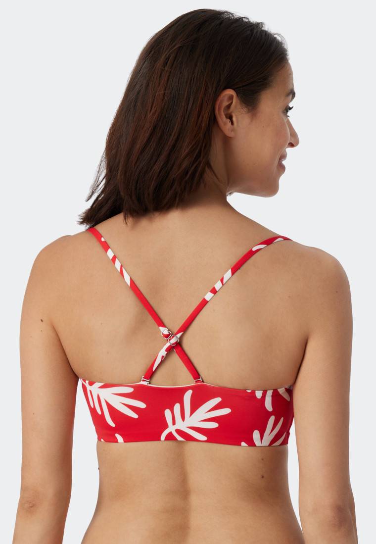 Schiesser Bandeau Bikini-Top gefüttert Softcups variable Träger Korallen rot - Mix & Match Coral Life Im Verkauf