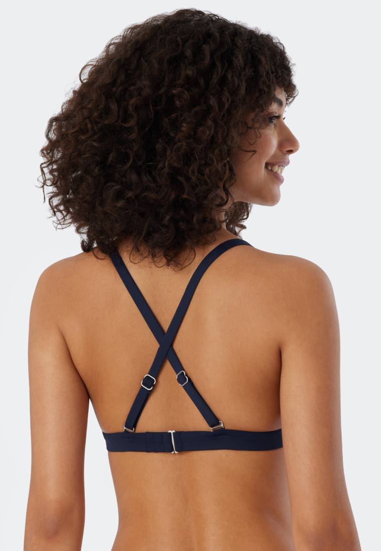 Schiesser Triangel-Bikini herausnehmbare Softcups variable Träger gefüttert Mini-Slip Blumenprint mehrfarbig - Deep Sea Rabatte dieses Monats