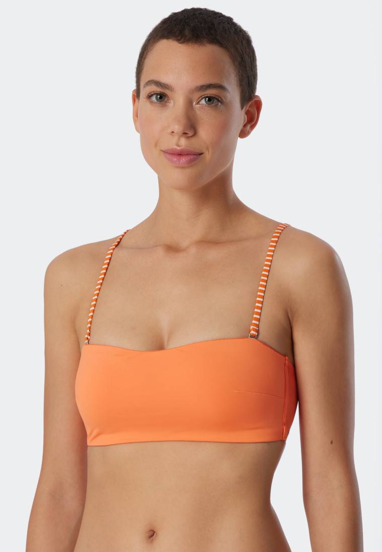Schiesser Bandeau Bikini-Top gefüttert Softcups variable Träger orange - Mix & Match Reflections 2025