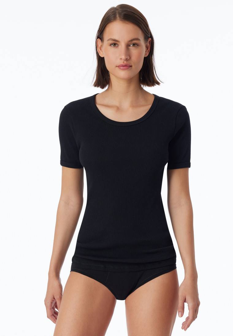 Schiesser Shirt kurzarm schwarz - Revival Greta Kostenloser Versand