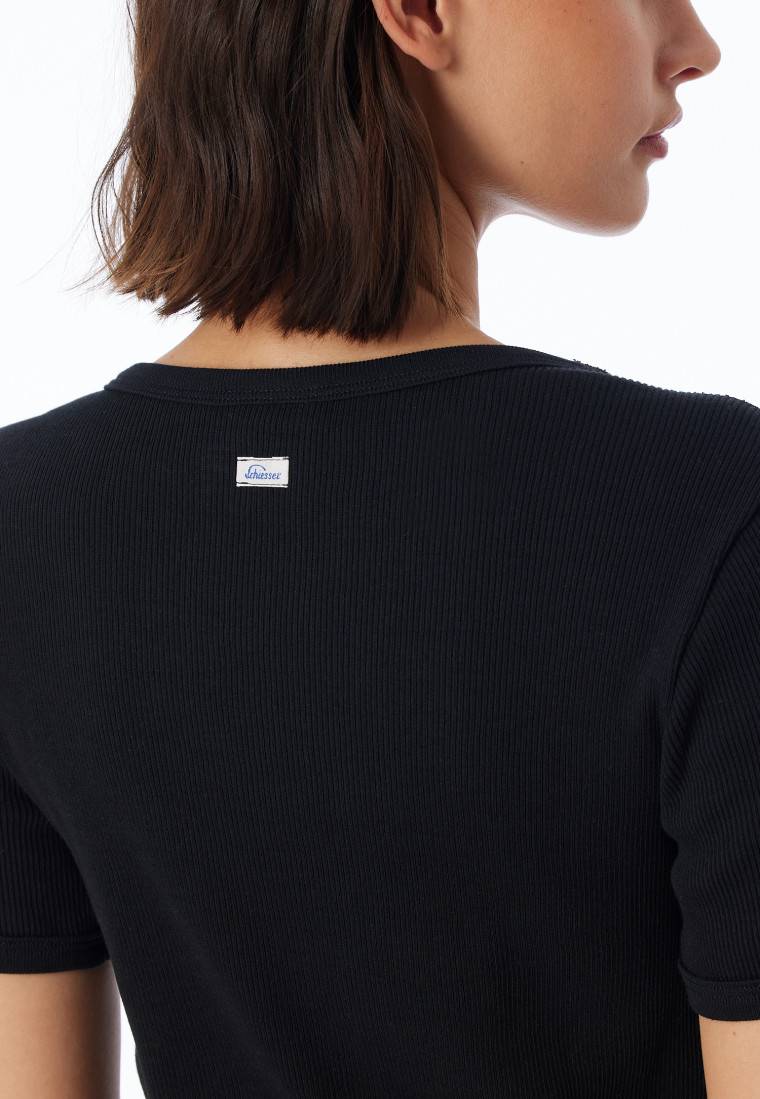 Schiesser Shirt kurzarm schwarz - Revival Greta Kostenloser Versand