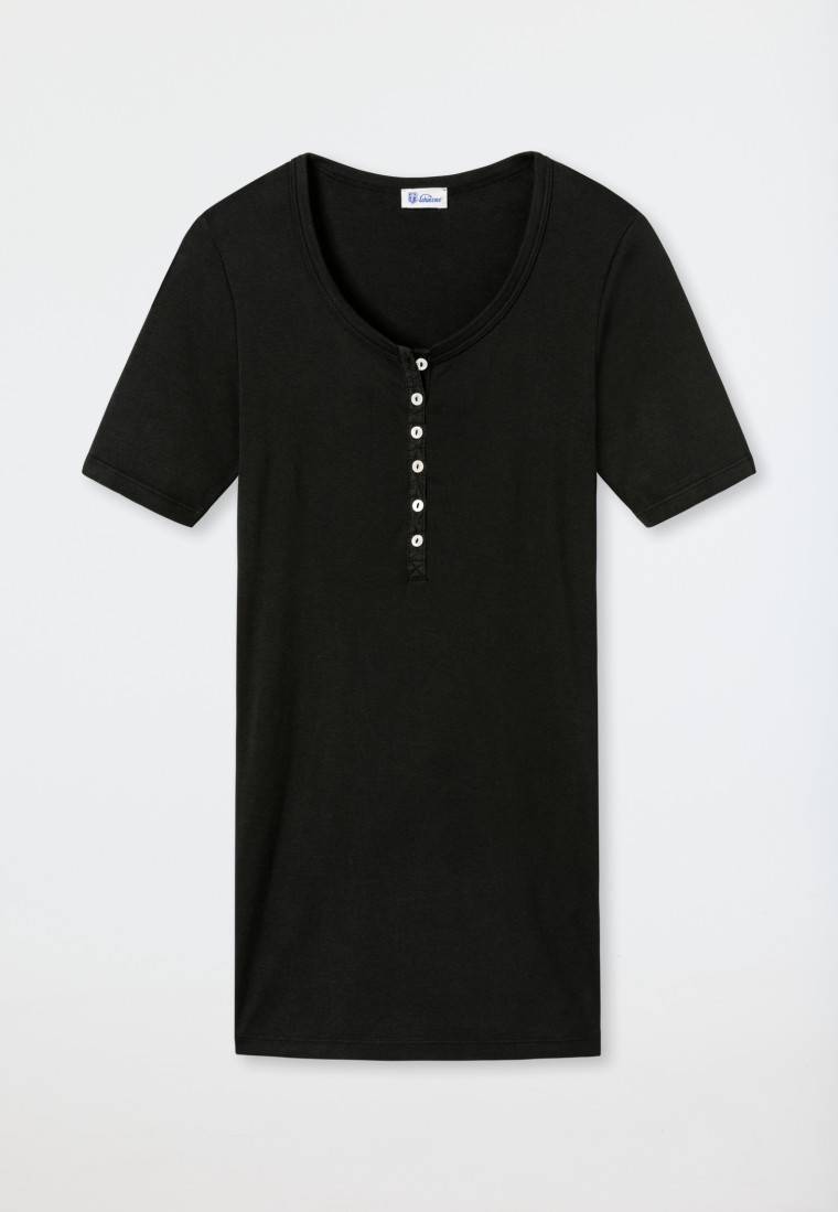 Schiesser Shirt kurzarm schwarz - Revival Berta Flash Sale