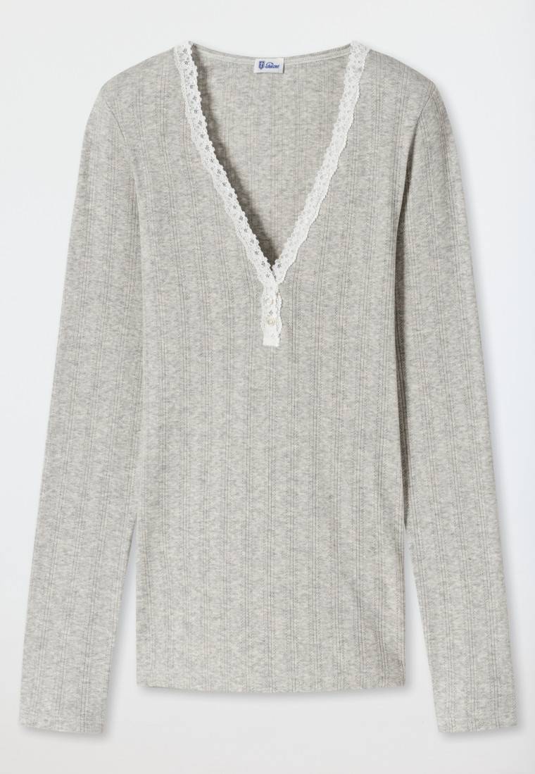 Schiesser Shirt langarm grau meliert - Revival Agathe Online Shopping