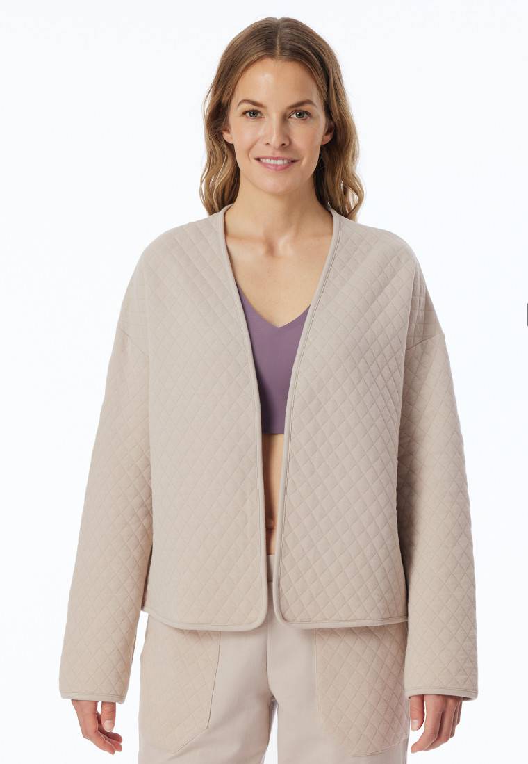 Schiesser Jacke Jersey-Quiltstoff und Sweatware beige - Mix+Relax Weihnachtsangebot