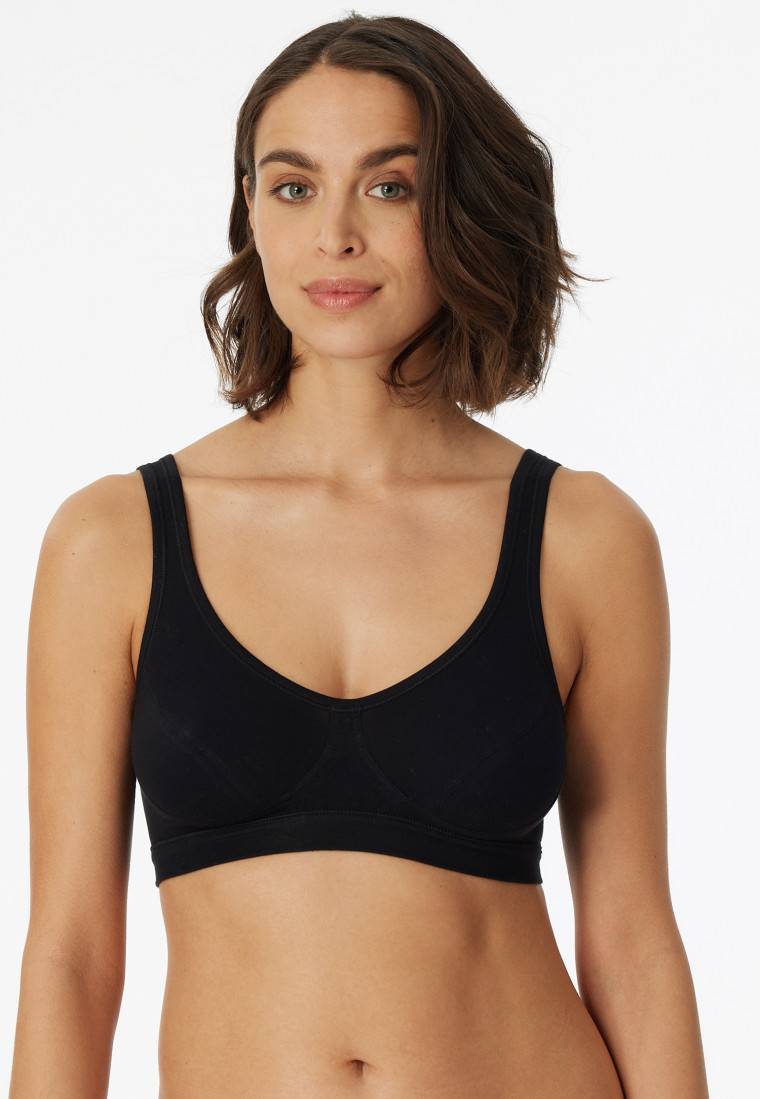 Schiesser Bustier 2er-Pack mit Cups Organic Cotton schwarz - 95/5 Neueste Mode