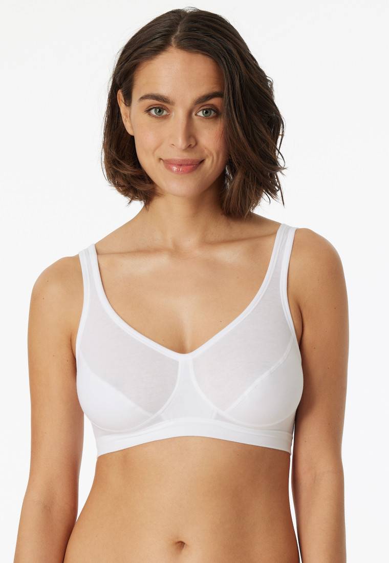 Schiesser Bustier 2er-Pack mit Cups Organic Cotton weiß - 95/5 Große Rabatte