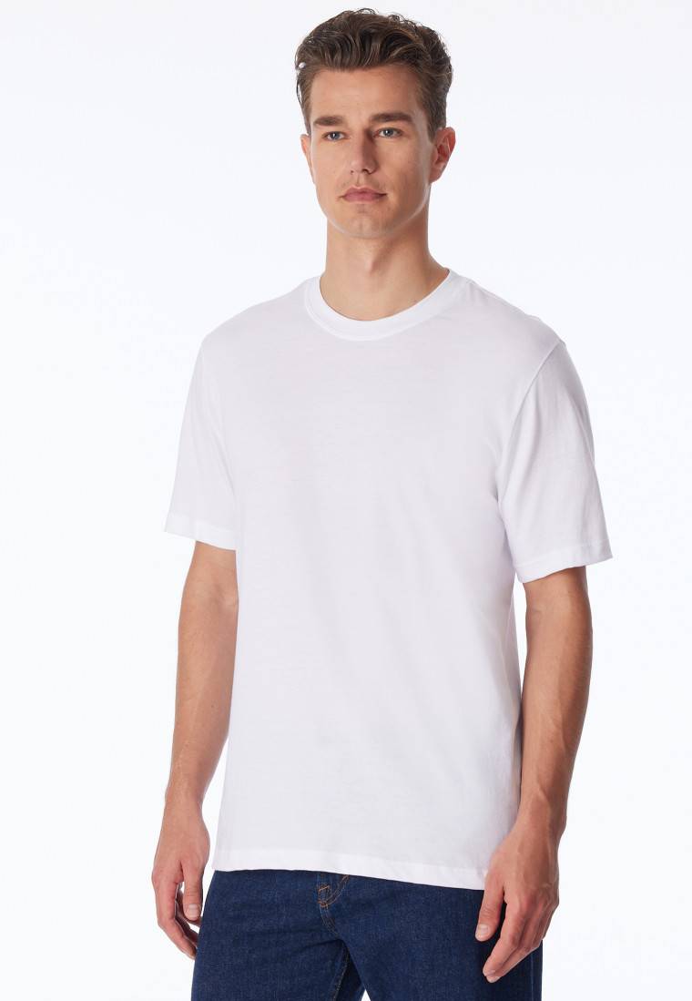 Schiesser Shirt kurzarm Jersey 2er-Pack rundhals weiß - American T-Shirt Nur für heute