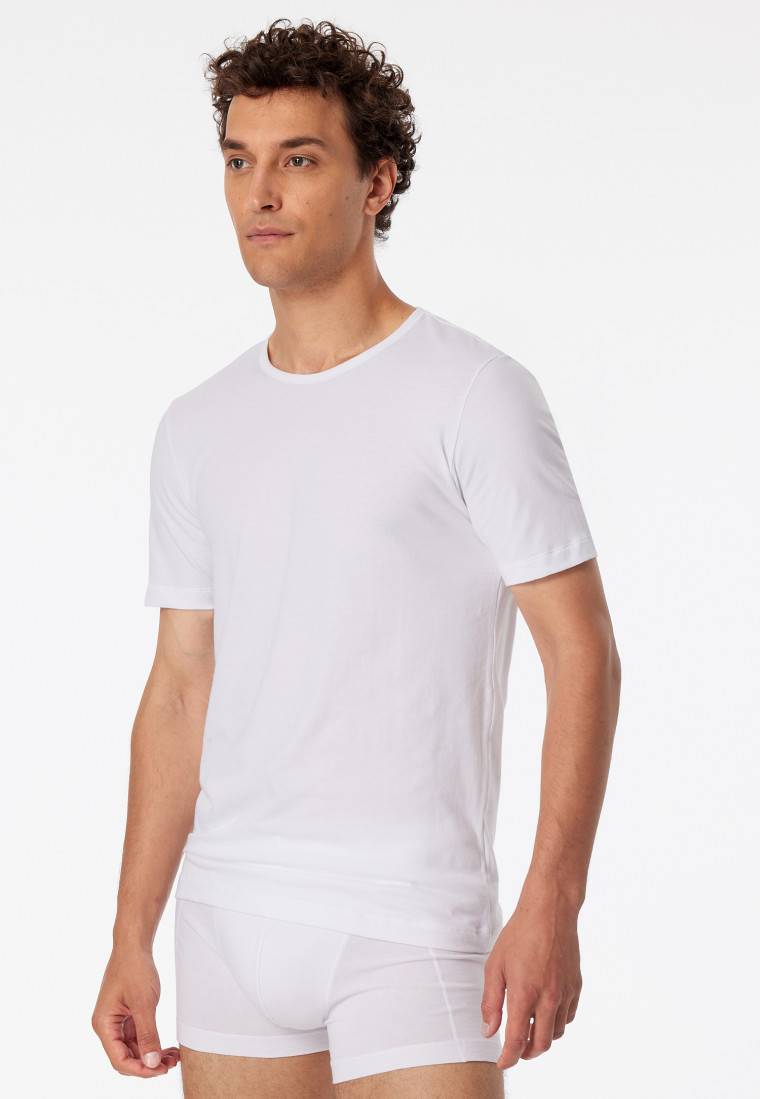 Schiesser Shirts kurzarm 2er-Pack Organic Cotton Rundhals weiß – 95/5 Vierteljährliche Förderung