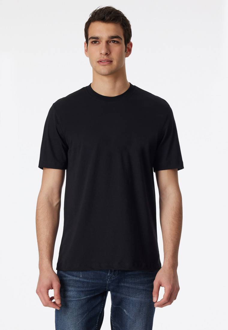 Schiesser Shirt kurzarm Jersey 2er-Pack rundhals schwarz - American T-Shirt Discount Store für neue Produkte