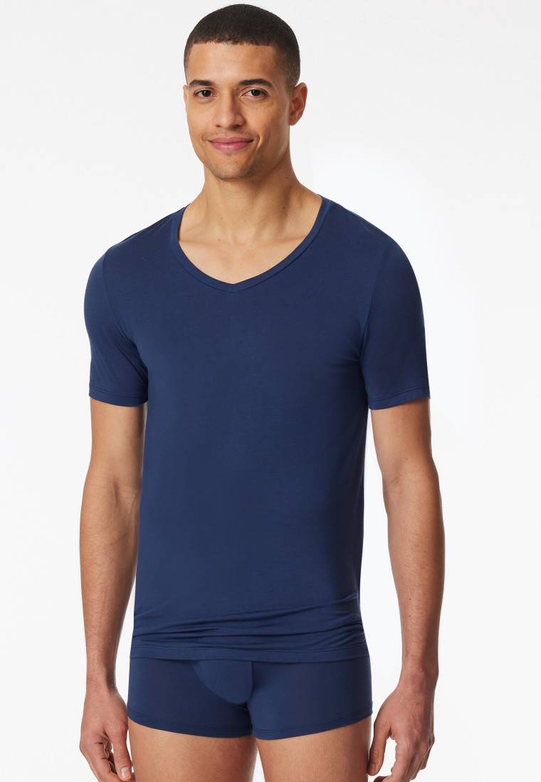 Schiesser Shirt kurzarm V-Ausschnitt admiral - Premium Modal 50% Rabatt mit kostenlosem Versand