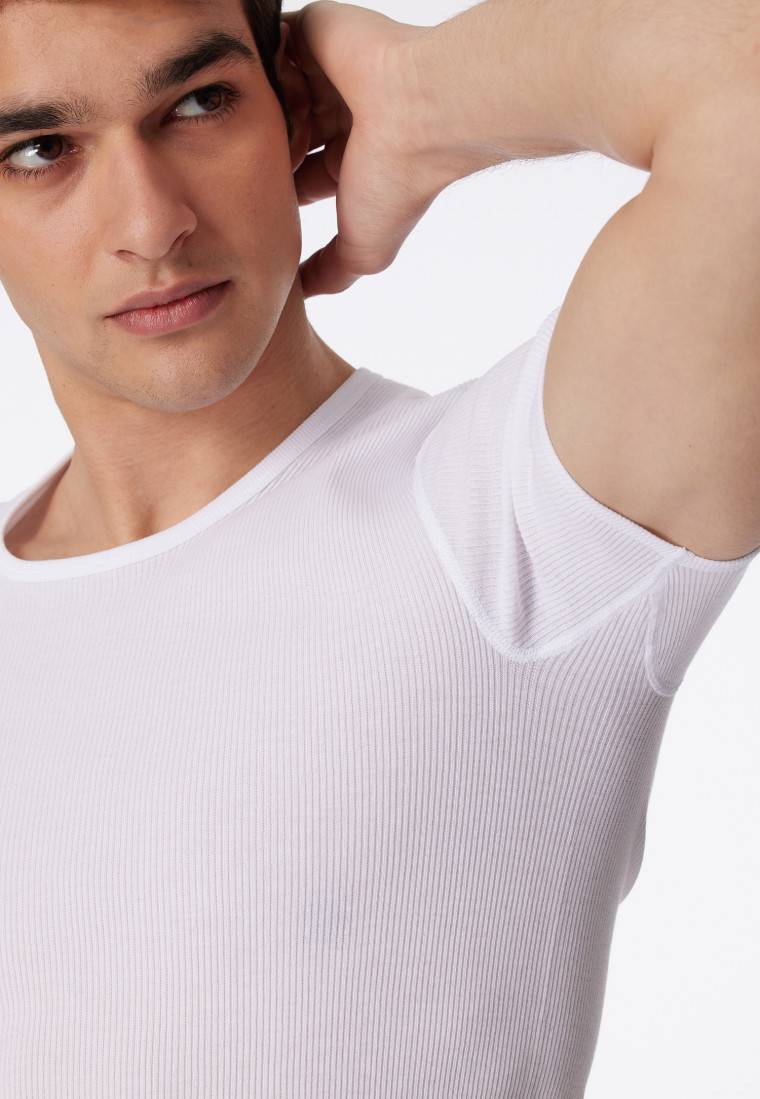 Schiesser Shirt kurzarm Doppelripp weiß - Original Classics Kostenloser Versand international
