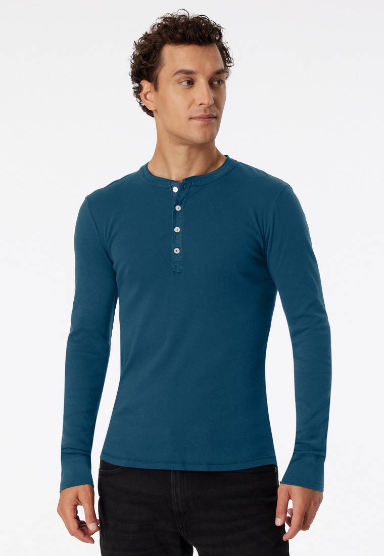 Schiesser Shirt langarm jeansblau - Revival Karl-Heinz Fabrikladen