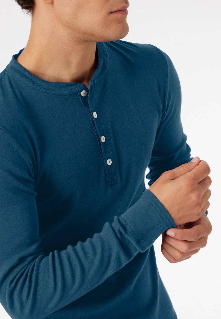 Schiesser Shirt langarm jeansblau - Revival Karl-Heinz Fabrikladen