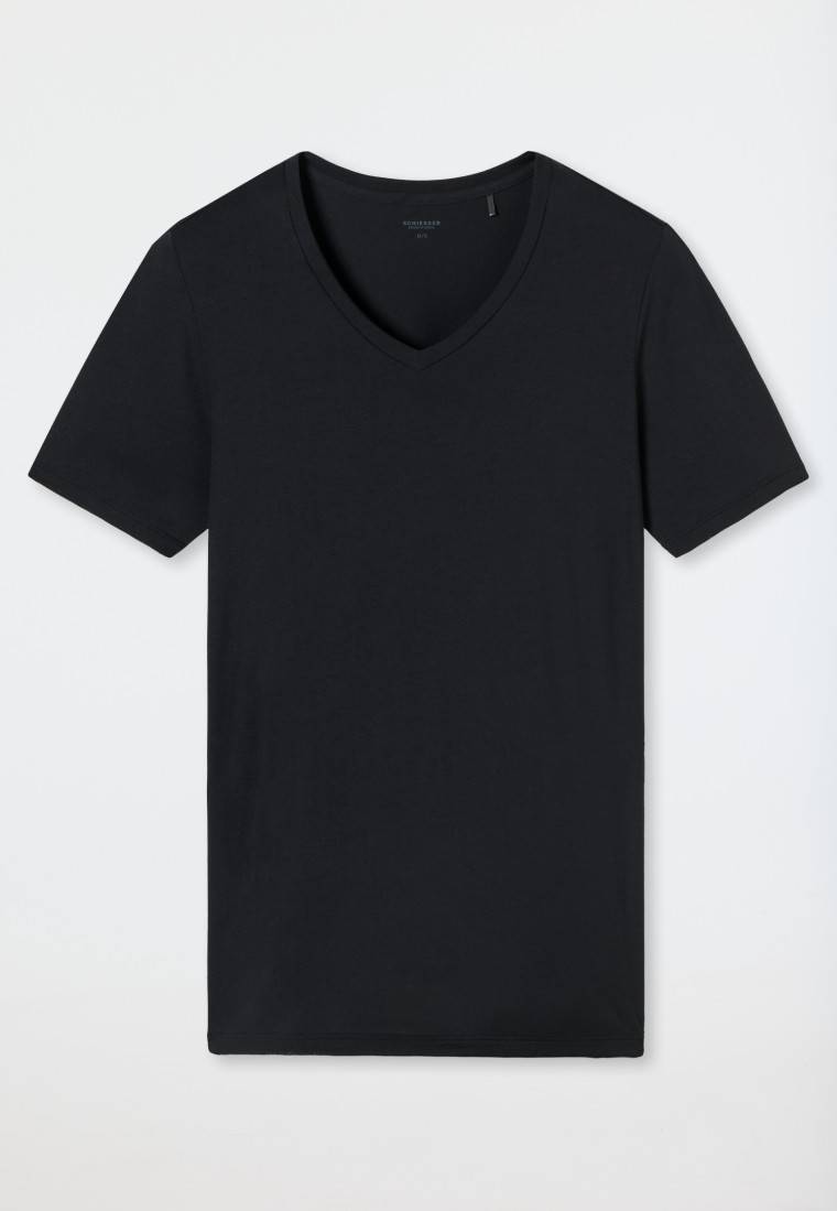 Schiesser Shirt kurzarm V-Ausschnitt schwarz - Premium Modal Speichern exportieren