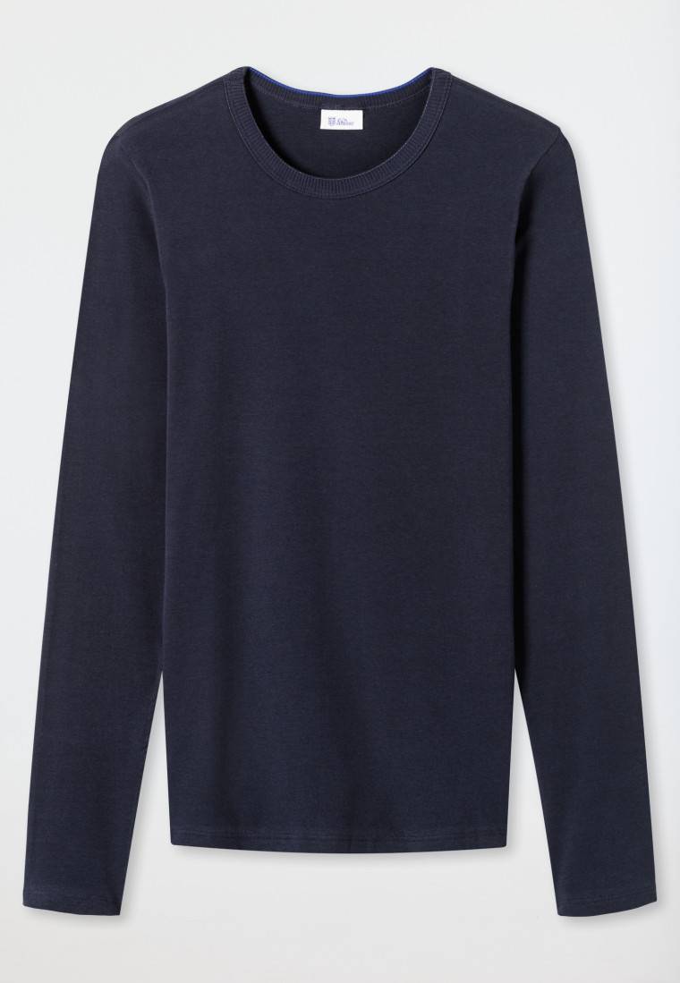 Schiesser Shirt langarm dunkelblau - Revival Ludwig Outlet