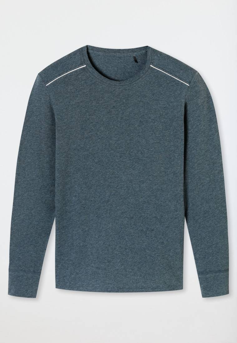 Schiesser Shirt langarm blau meliert - Comfort Fit Verkauf