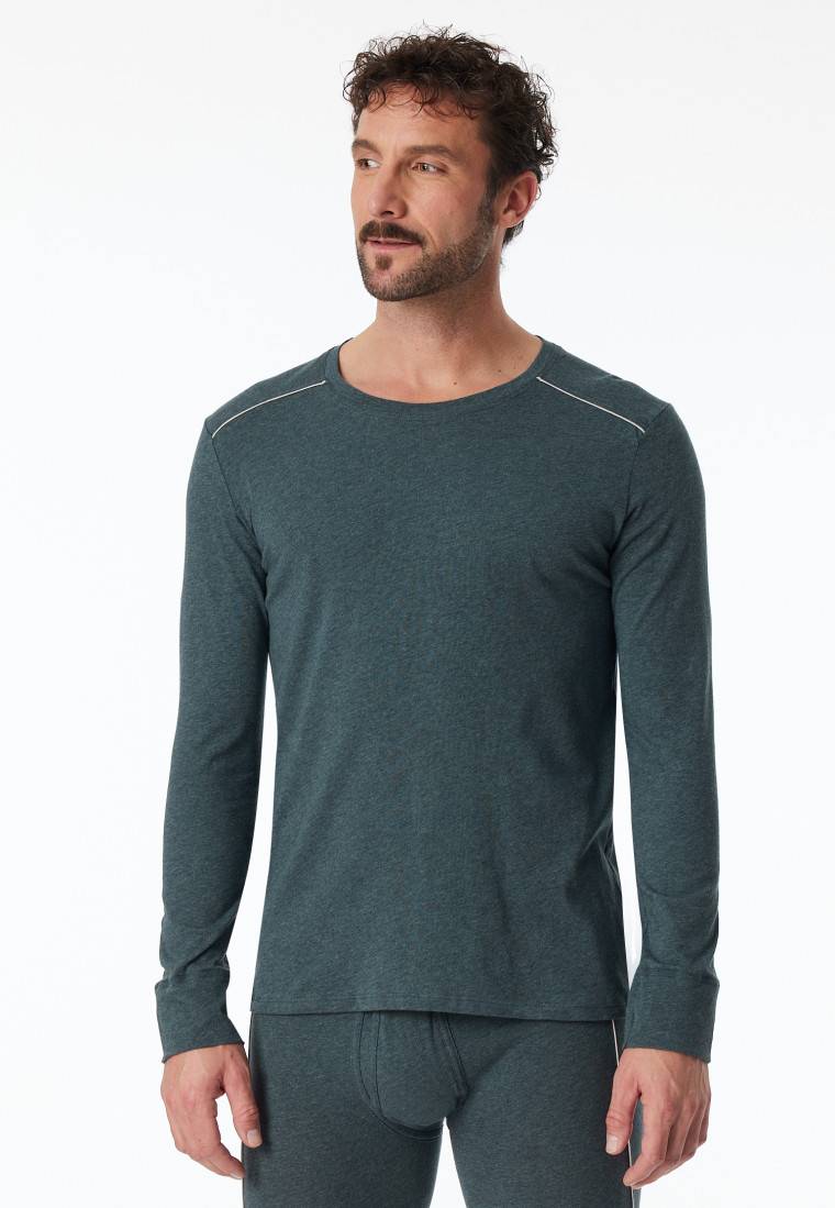 Schiesser Shirt langarm blau meliert - Comfort Fit Verkauf