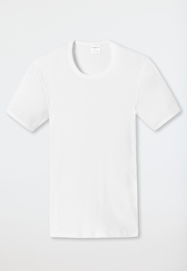 Schiesser Shirt kurzarm Doppelripp weiß - Essentials Schlussverkauf
