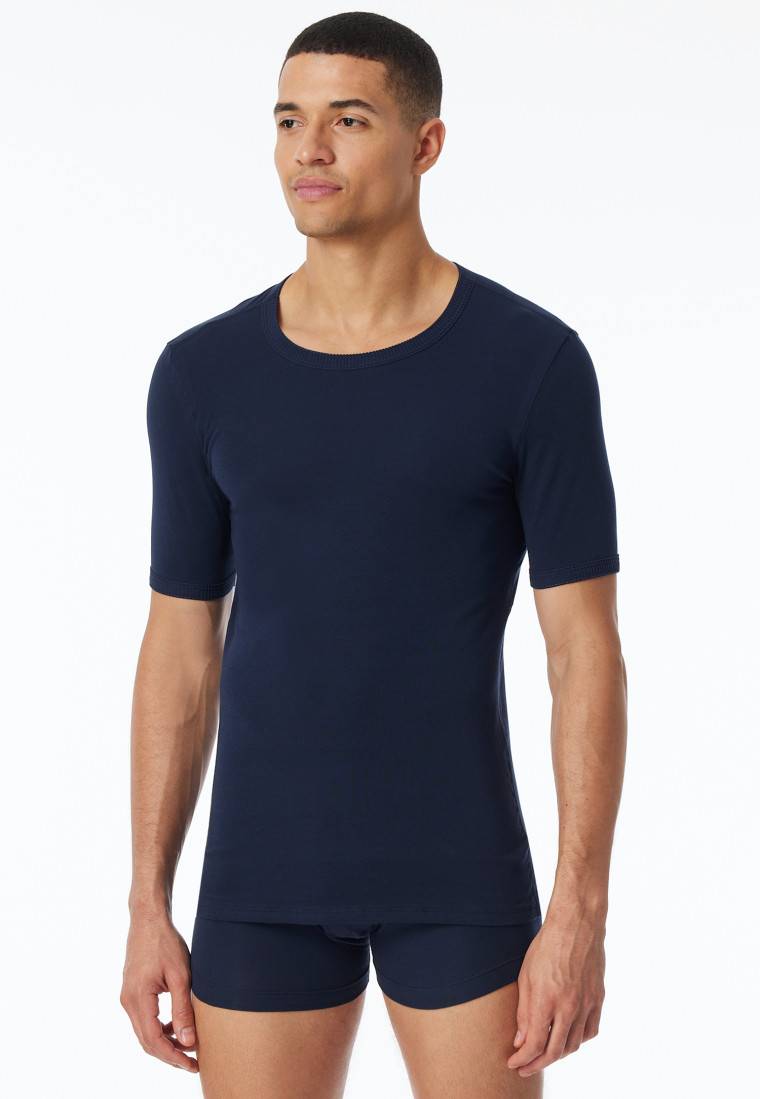 Schiesser Shirt kurzarm dunkelblau - Revival Ludwig Fabrikverkauf