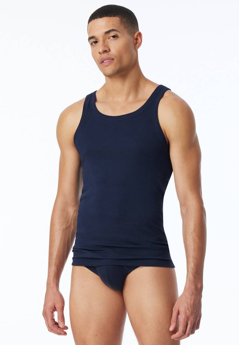 Schiesser Tank Top dunkelblau - Revival Ludwig Blitzverkäufe