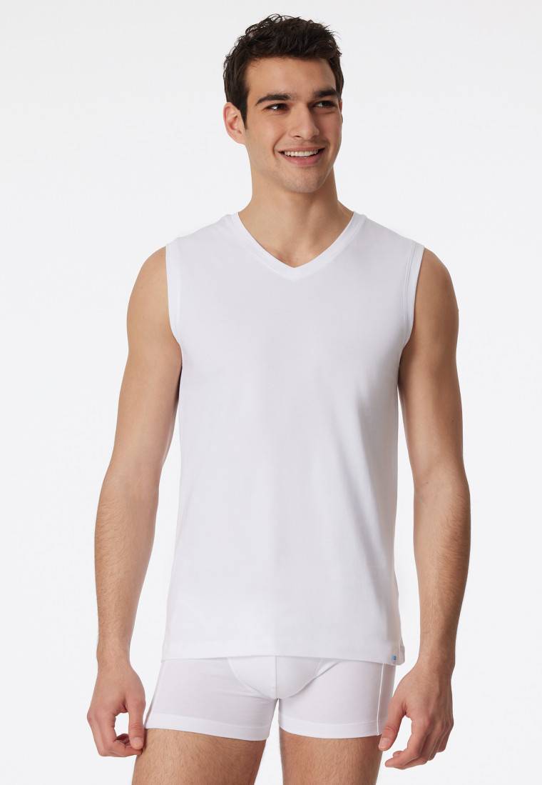 Schiesser Tank Top weiß - Long Life Cotton Fabrikpreis
