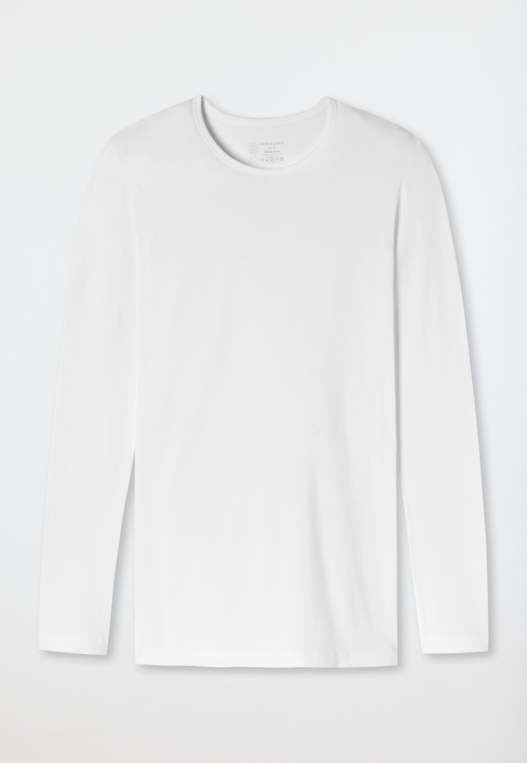 Schiesser Shirt langarm Organic Cotton Rundhals weiß - 95/5 Günstig kaufen