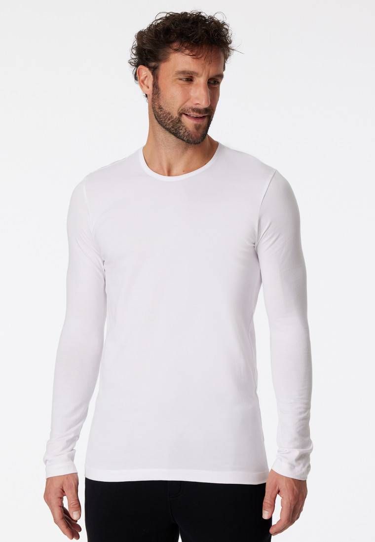 Schiesser Shirt langarm Organic Cotton Rundhals weiß - 95/5 Günstig kaufen