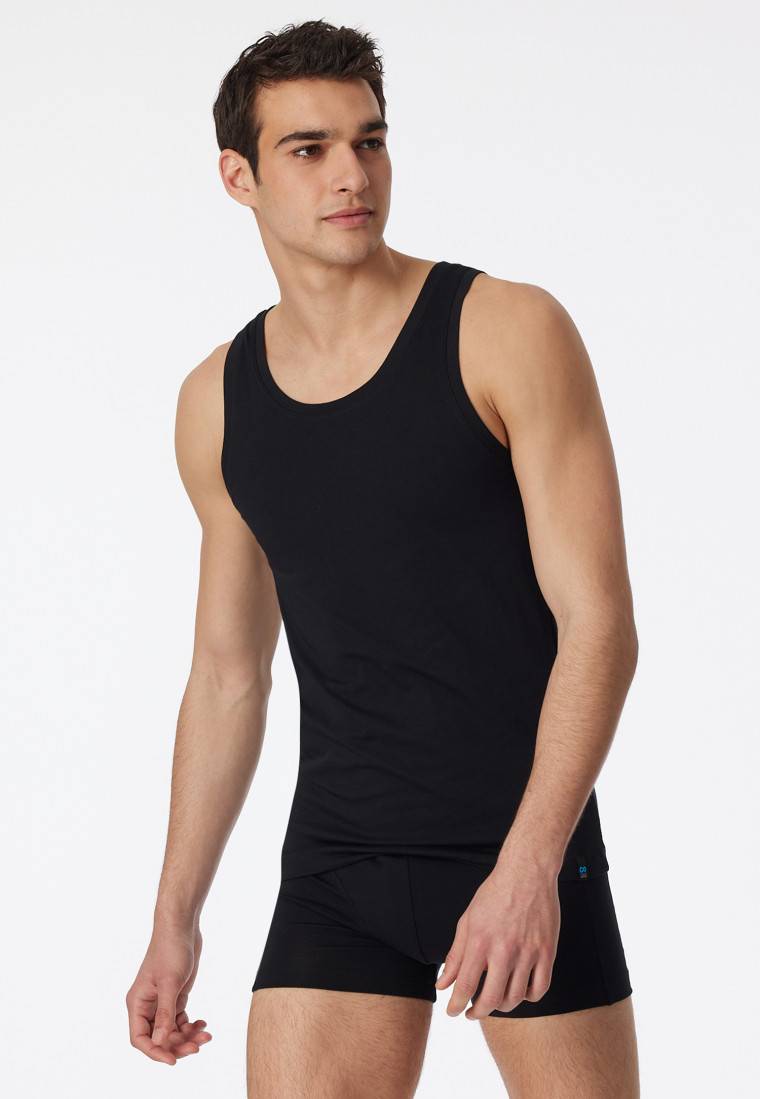Schiesser Unterhemd schwarz - Long Life Cotton Flash Sale