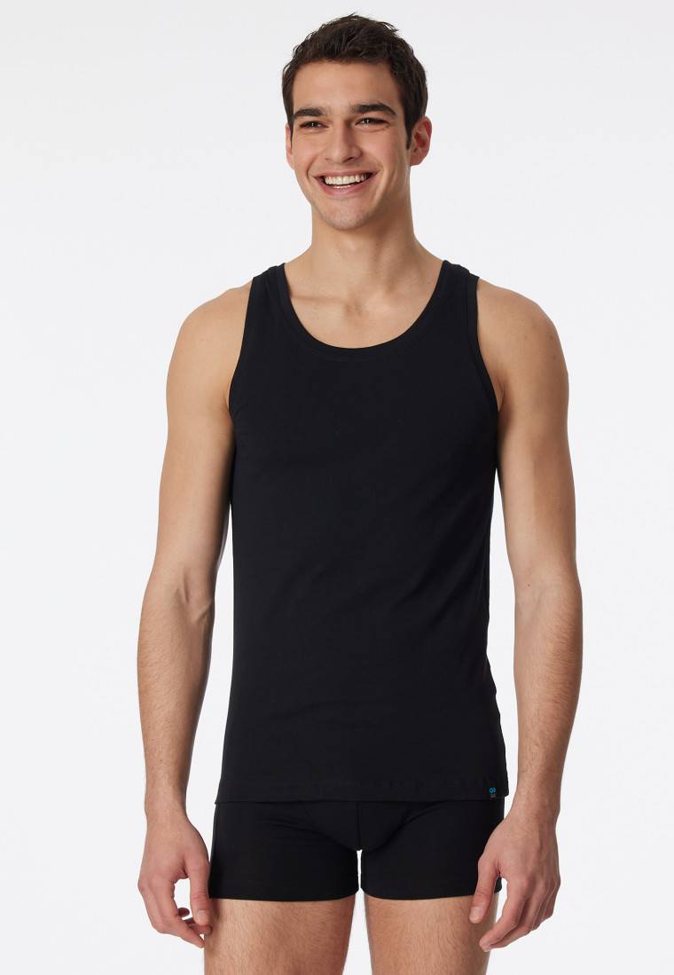 Schiesser Unterhemd schwarz - Long Life Cotton Flash Sale