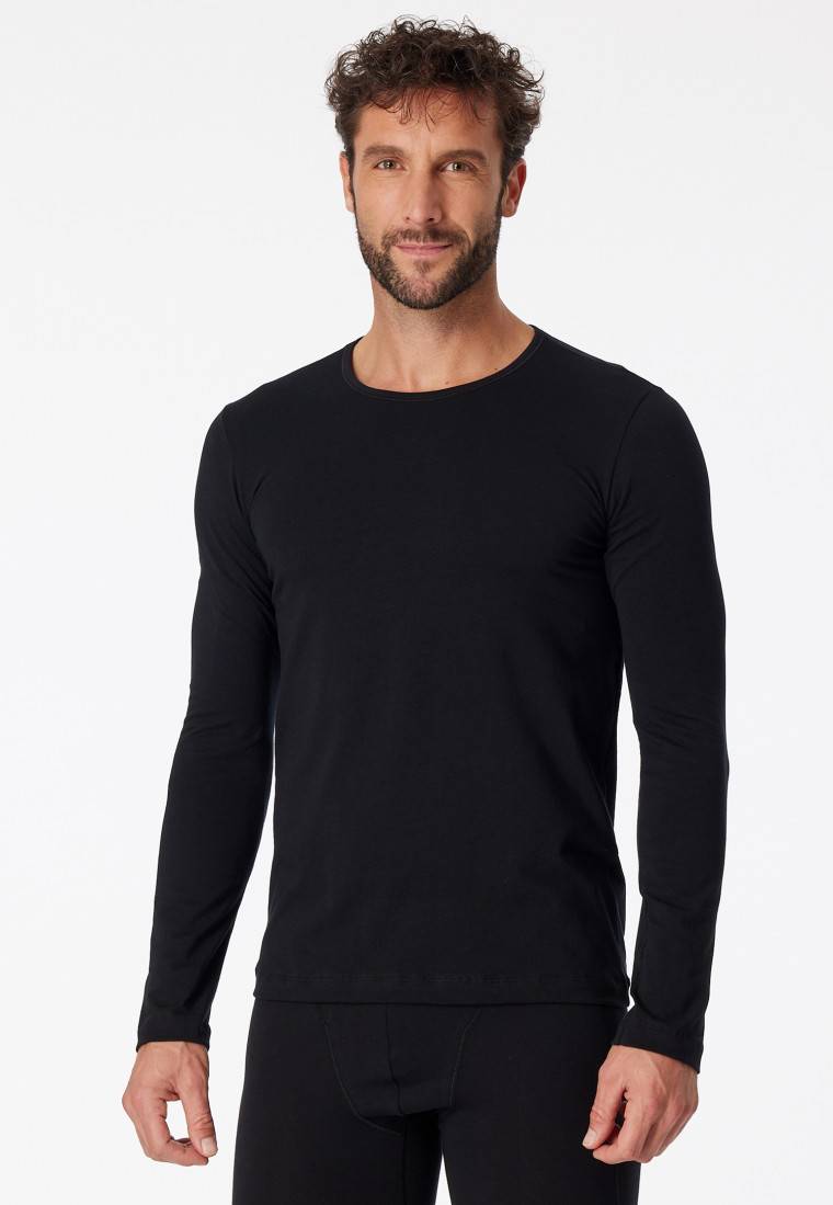 Schiesser Shirt langarm Organic Cotton Rundhals schwarz - 95/5 Saisonschlussverkauf
