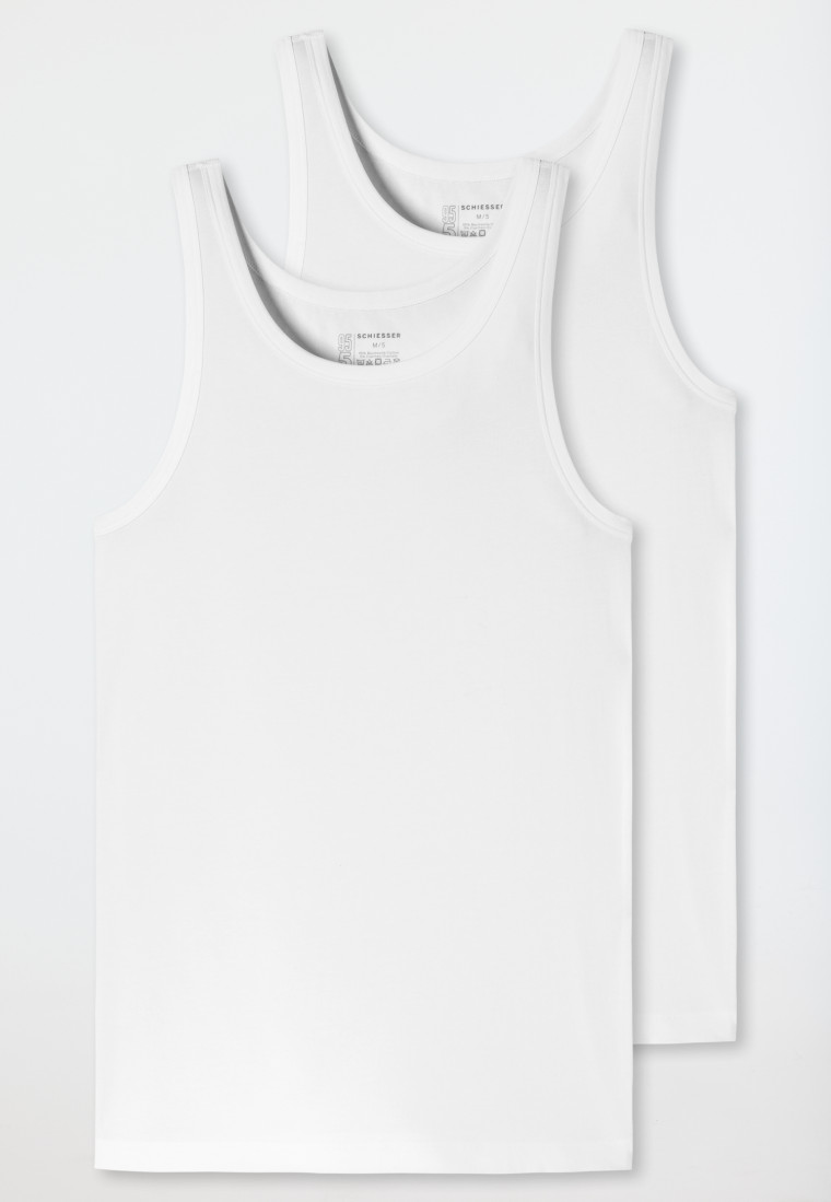 Schiesser Unterhemden 2er-Pack Organic Cotton weiß – 95/5 Weihnachtsangebot