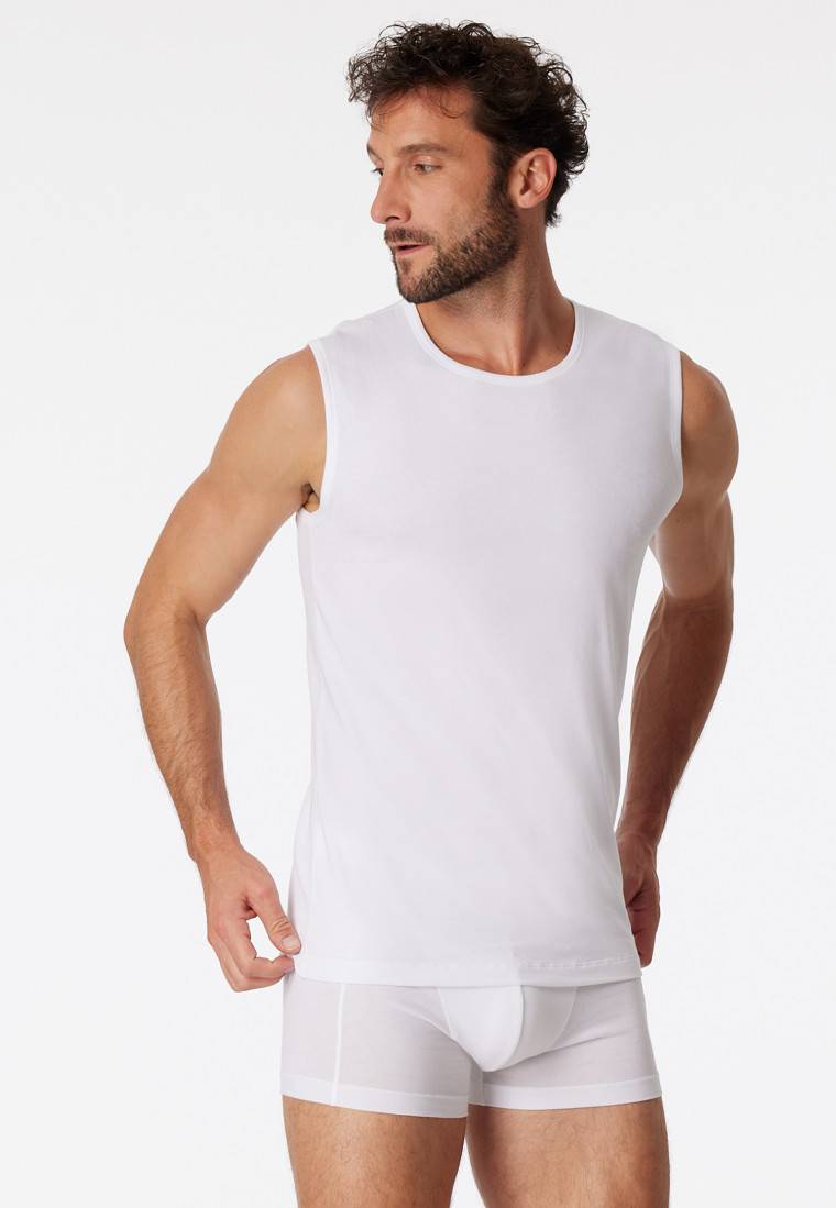Schiesser Tank Tops 2er-Pack Organic Cotton Rundhals weiß – 95/5