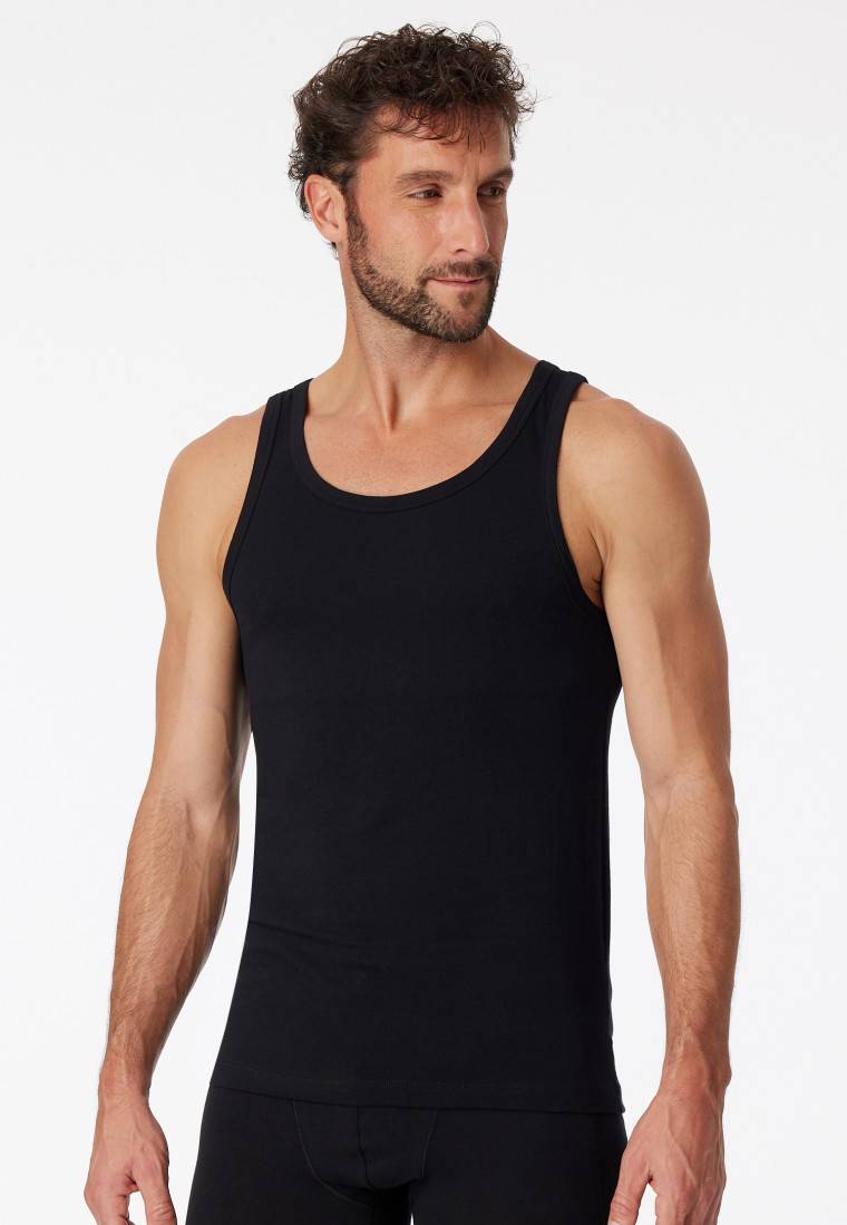 Schiesser Unterhemden 2er-Pack Organic Cotton schwarz – 95/5 Vatertagsangebot