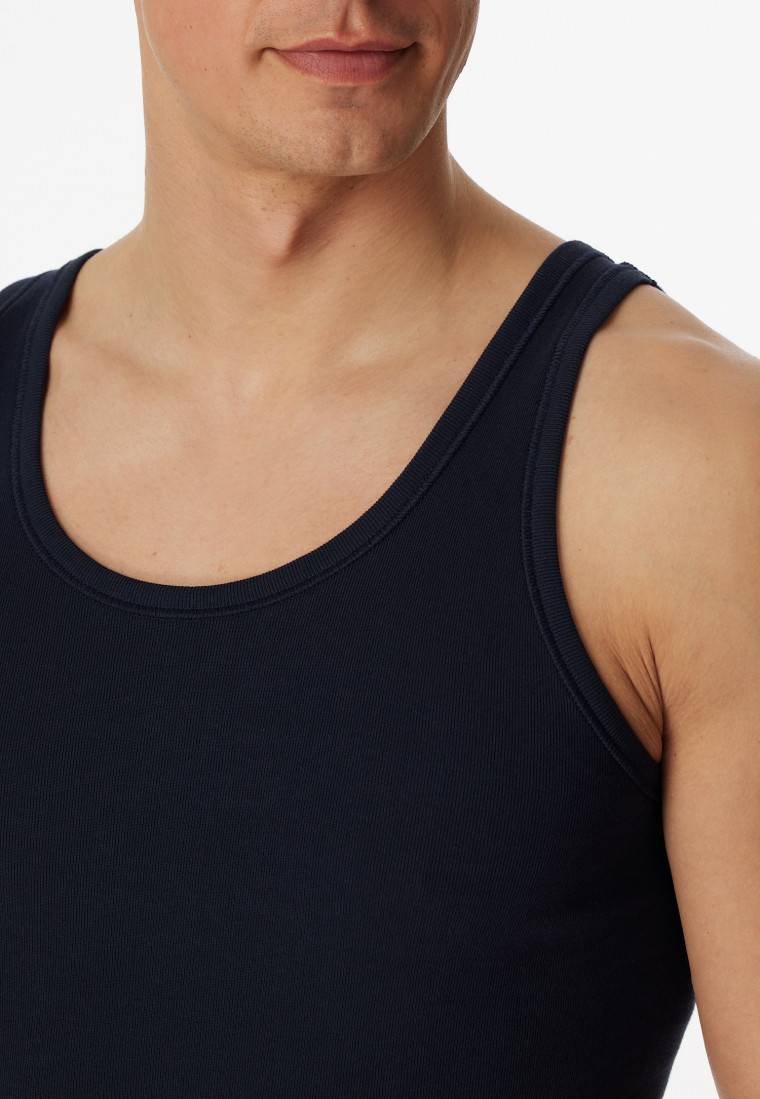 Schiesser Unterhemden 2er-Pack navy - Essentials Feinripp Jubiläumsangebot