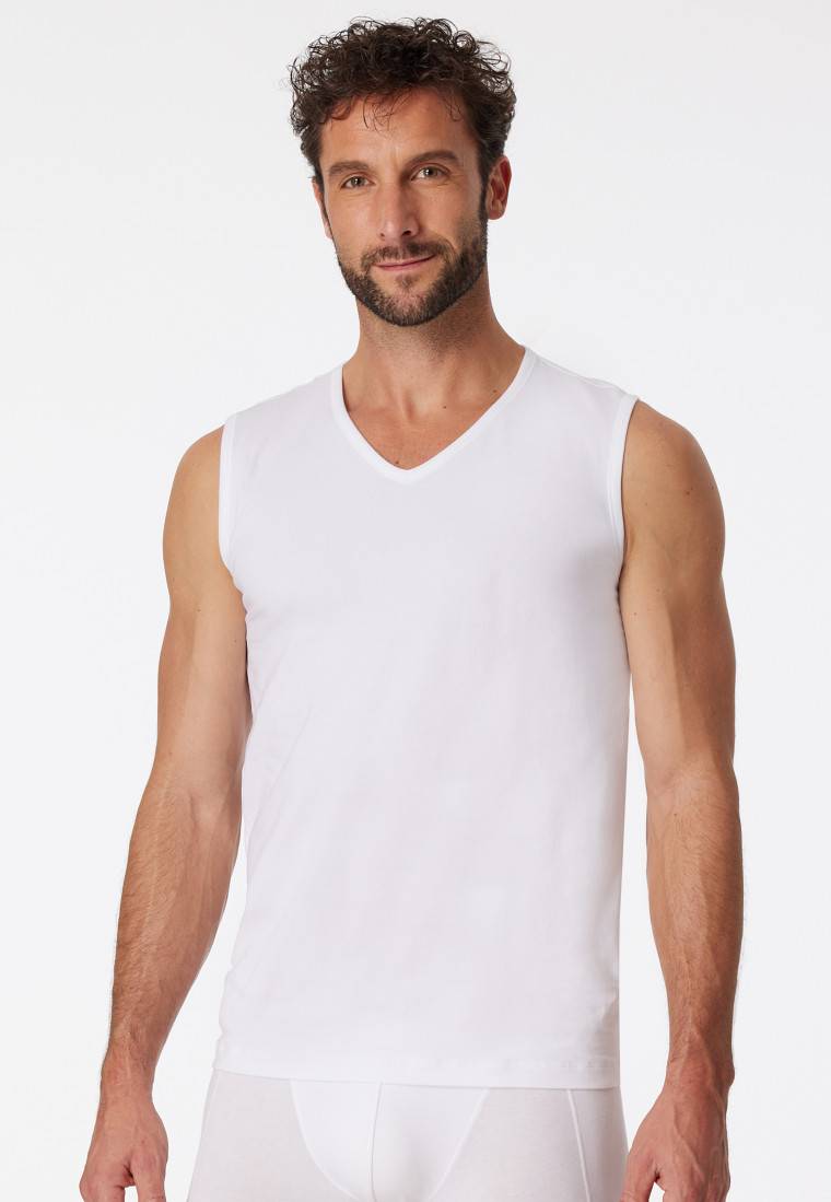 Schiesser Tank Tops 2er-Pack Organic Cotton V-Ausschnitt weiß - 95/5 Lagerräumung