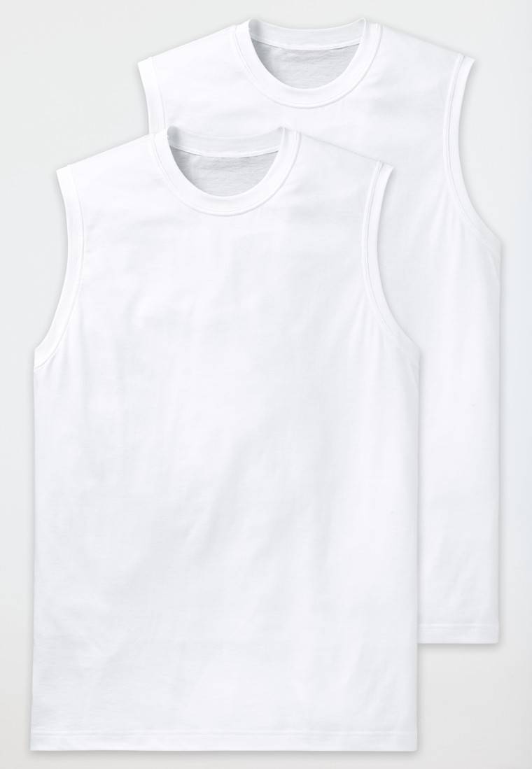 Schiesser Shirt ärmellos 2er-Pack Muscle Shirt weiß - Essentials Neueste Mode