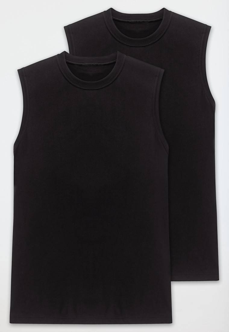 Schiesser Shirt ärmellos 2er-Pack Muscle Shirt schwarz - Essentials Online Outlet