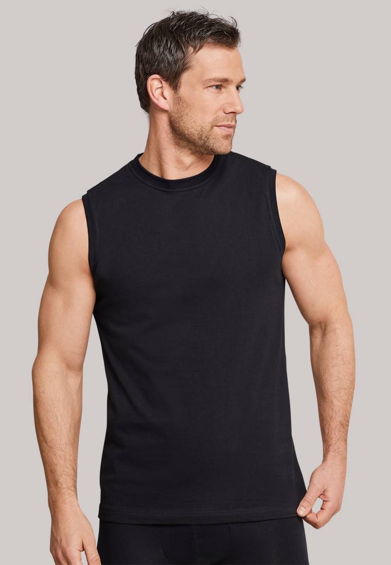 Schiesser Shirt ärmellos 2er-Pack Muscle Shirt schwarz - Essentials Online Outlet