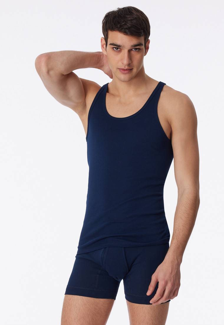 Schiesser Unterhemd Feinripp navyblau - Original Feinripp Große Rabatte